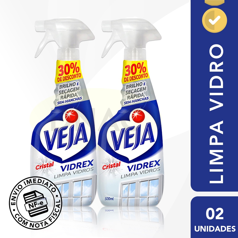 Kit 2 Limpa Vidros E Janelas Vidrex Cristal Com Gatilho 500ml - Veja em Oferta na Shopee