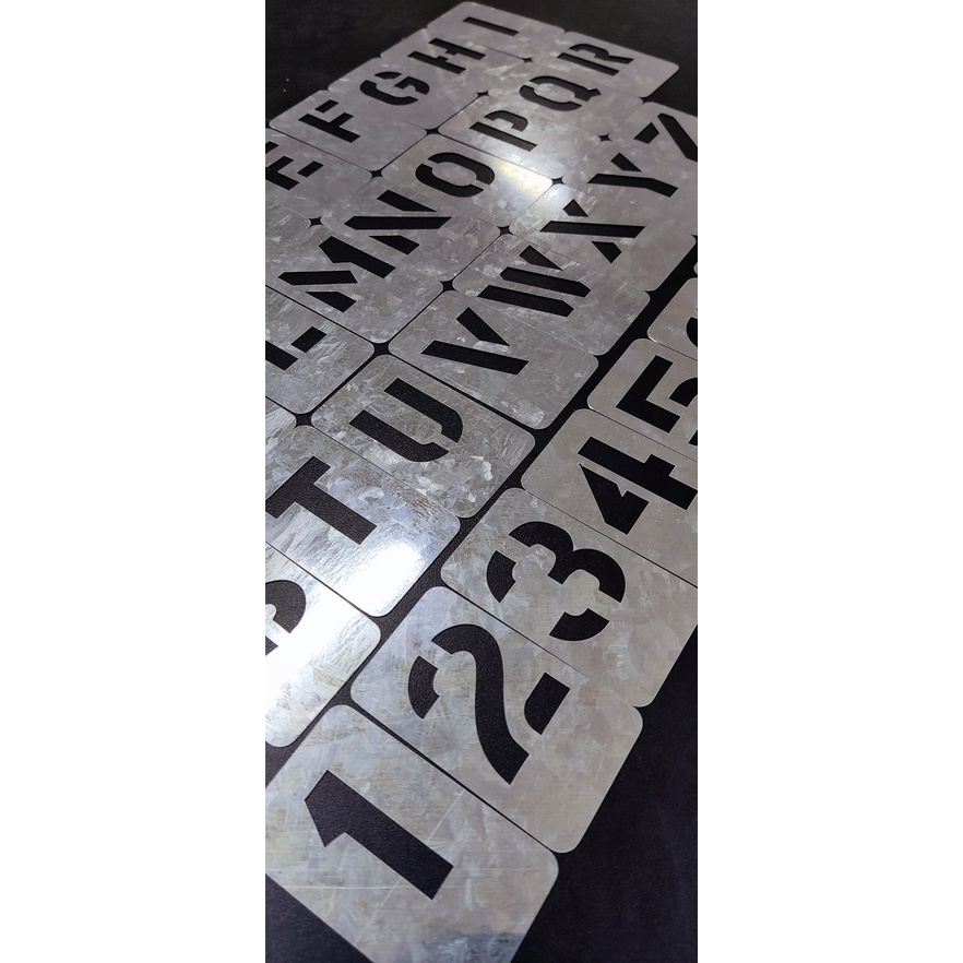 Kit Stencil Alfabeto E Números Vazados Em Chapa Com 5cm em Oferta na Shopee