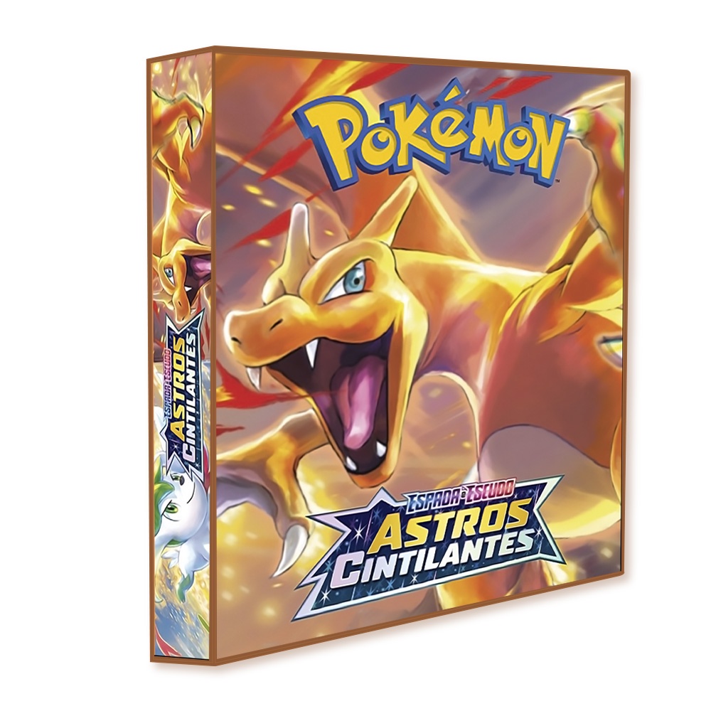 Álbum Pasta Fichário Pokemon Espada e Escudo Astros Cintilantes Capa Dura Reforçado Colecionar Cards