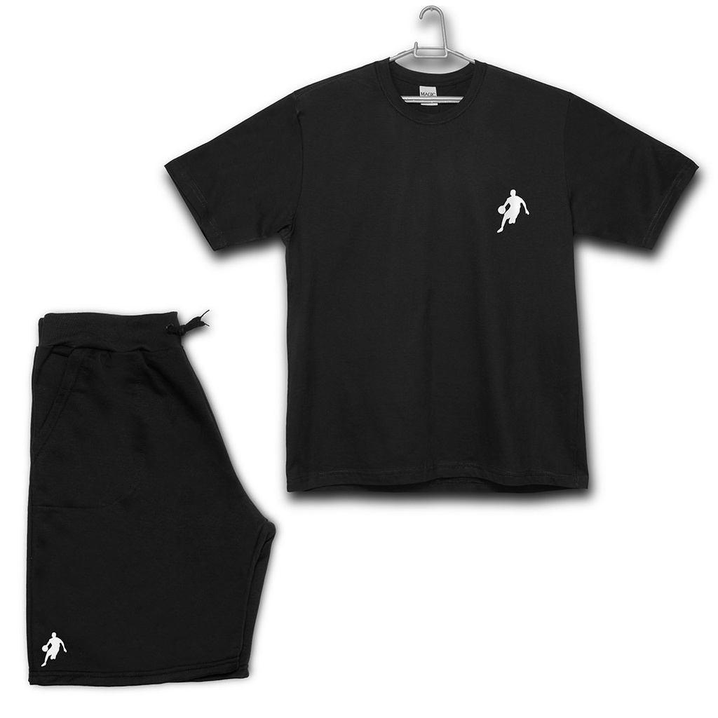 Camiseta e Bermuda Shorts Moletom Basquete Dibre Conjunto Masculino Esportivo