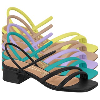 Sandalia Vizzano Salto Grosso Baixo Bloco Tiras Feminina Palmilha Comfy Original