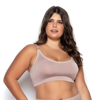 Sutiã Top Plus Size Em Microfibra Sem Bojo Alça Reforçada Conforto Sustentação Lingerie Moda Íntima 233