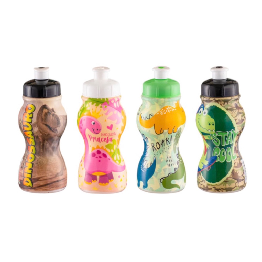Garrafa de água infantil dinossauro de plastico 250ml para crianças - garrafinha para agua de plástico ou suco dino