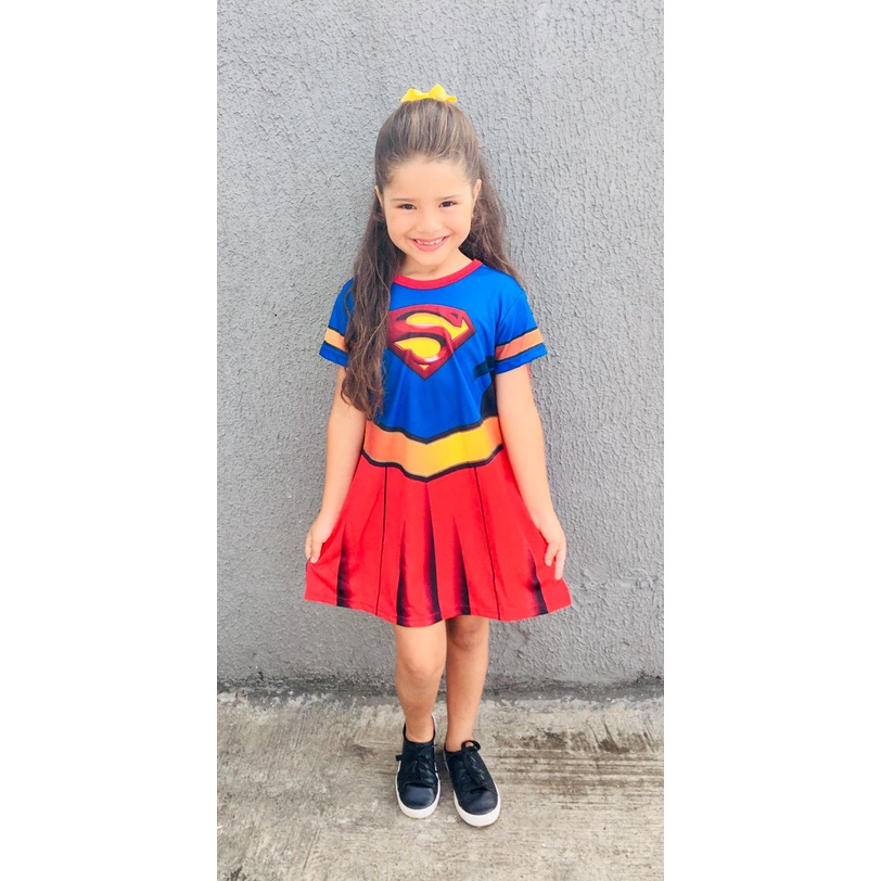 Fantasia Infantil Feminina Supergirl em Oferta na Shopee