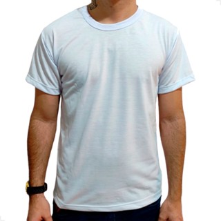 Camiseta Branca Masculina Adulto Malha 100% Poliéster/ Sublimação