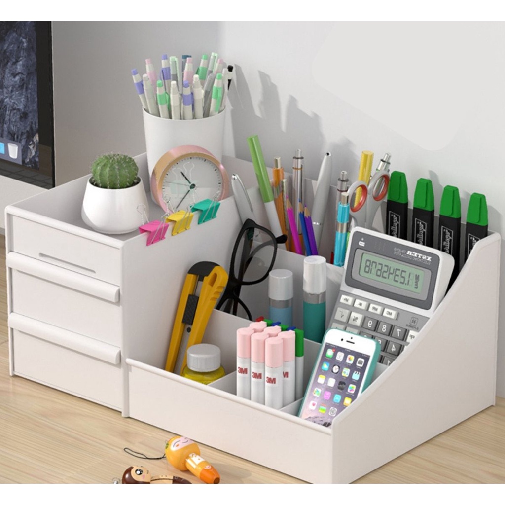 Organizador Mesa Porta Treco Caneta Gaveta Escritório Multiuso em Oferta na Shopee