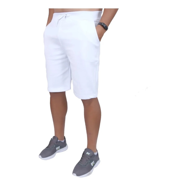 Bermuda Masculina Liso De Moletom Para Academia Exercícios