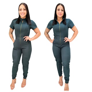 Macacão VERDE MILITAR Cirurgico Linha Luxo Jogger Gola Padre Two Way em Oferta na Shopee