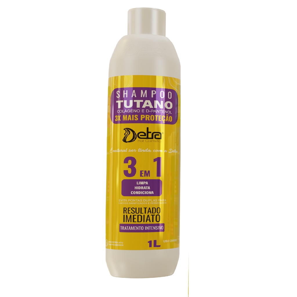 Shampoo Cachos Tutano 3x1  limpa, Hidrata e Condiciona 1 litro