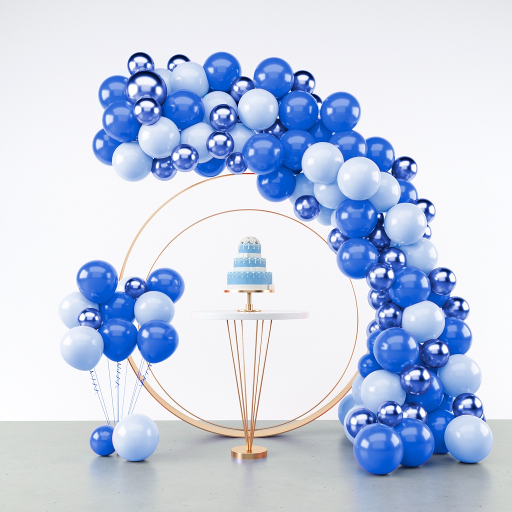 Kit 150 Balões Azul Claro + Escuro + Azul Metalizado - Balão Bexiga Liso/Cromado Para Festas e Aniversários em Oferta na Shopee