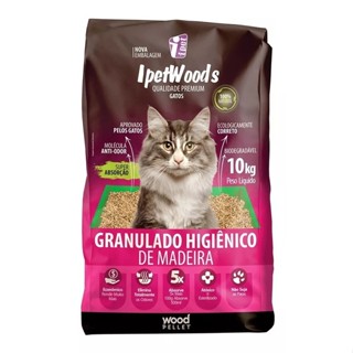 Granulado Higiênico De Madeira Para Gatos Ipet Woods - 10 Kg