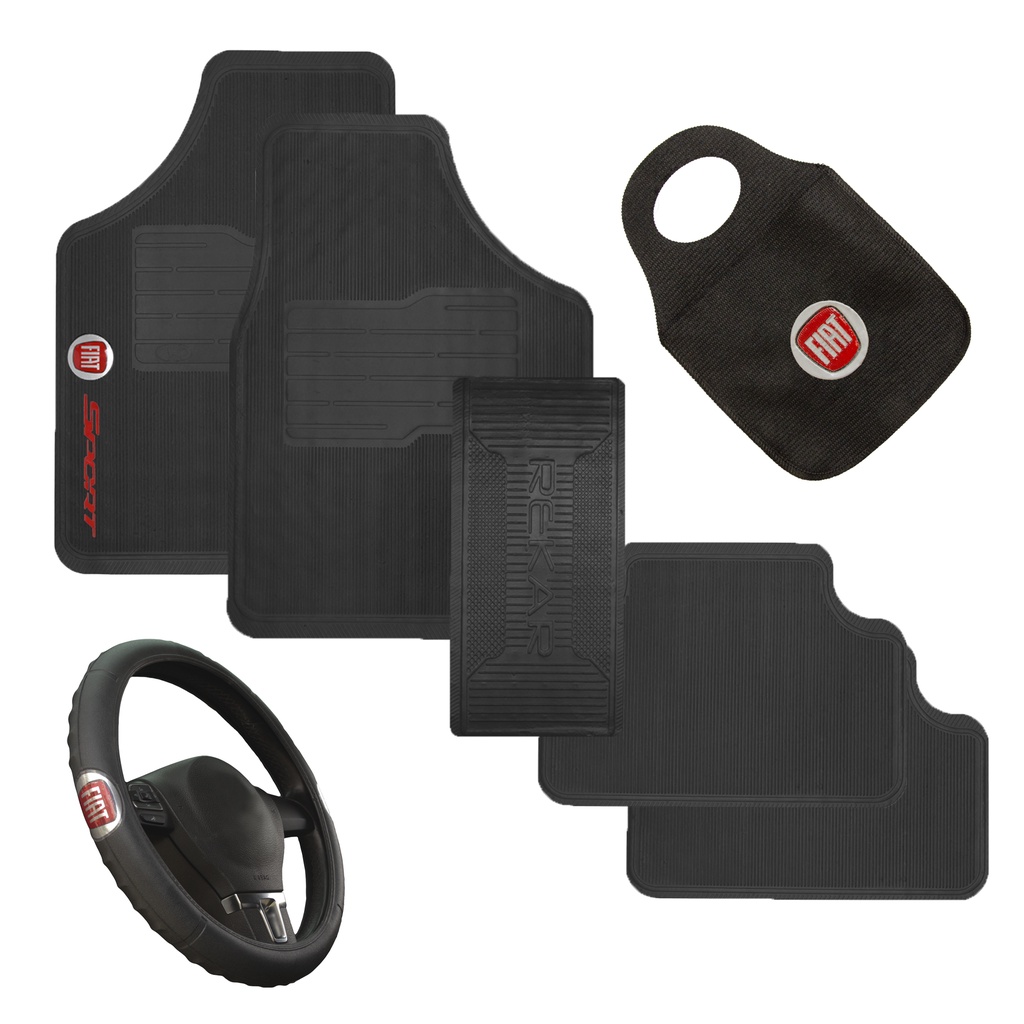 Tapete Borracha Automotivo + lixeira carro + capa de volante em Oferta na Shopee