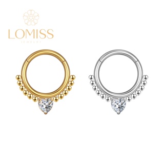Piercing Argola Aço Cirúrgico PVD Segmento Articulado Bolinhas Zircônia Coração Cravejada《Lomiss semijoias》 em Oferta na Shopee