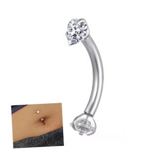 Piercing Umbigo pequeno delicado ou Cartilagem Ponto de Luz zirconia em aço cirúrgico hipoalérgico prata ou dourado