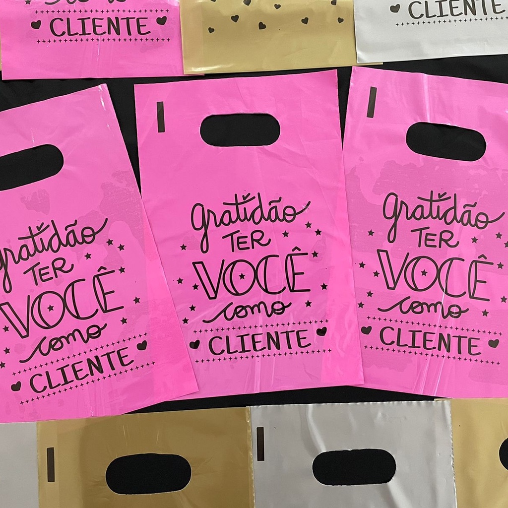 Sacola Plástica Com Frase Personalizada 16x20 20x30 30x40 40x50 50UN Boca de Palhaço em Oferta na Shopee