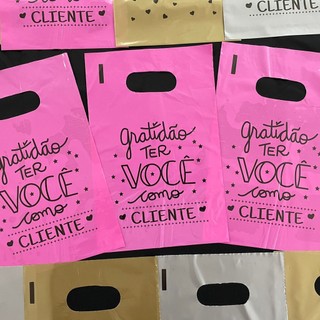 Sacola Plástica Com Frase Personalizada 16x20 20x30 30x40 40x50 50UN Boca de Palhaço