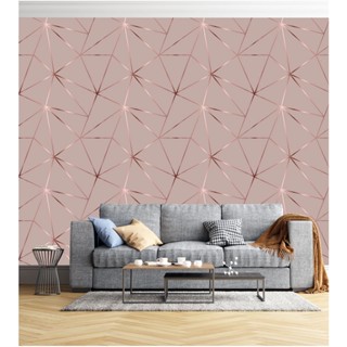 Papel De parede Geométrico Rose Gloss Para Quarto E Sala 1 Metro