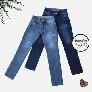 Calça Jeans Infantil Juvenil Feminina Skinny Premium Menina