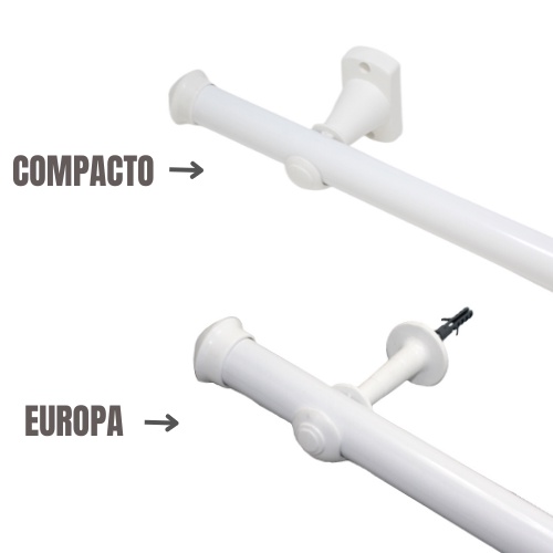 Varão de Cortina 2,80 Metros 28mm Branco Compacto / Europa em Oferta na Shopee