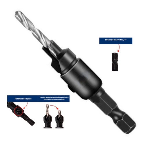 Broca Escareadora 12 mm Brasfort JS