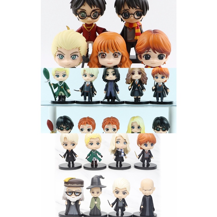 Bonecos Miniaturas Action Figures Harry Potter Hermione Draco Ronnie Dumbledore Snape Minerva
