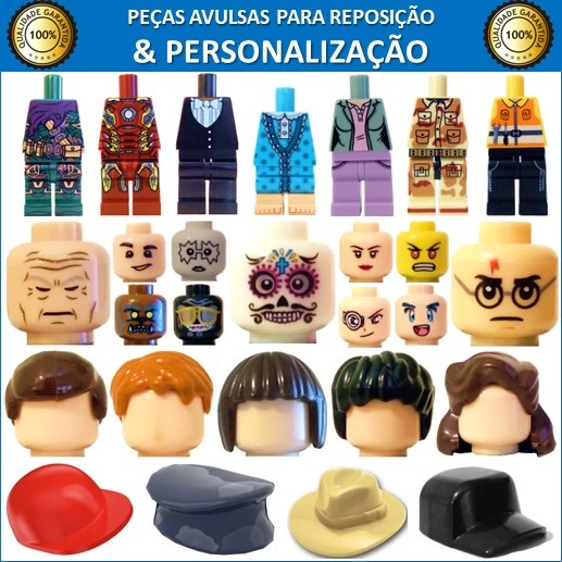 Peças Avulsas Compatíveis Com Lego - Personalização De Bonecos