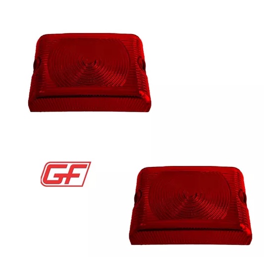 02 Lente Lanterna Lateral Retangular Carreta Furgao GF0030VM