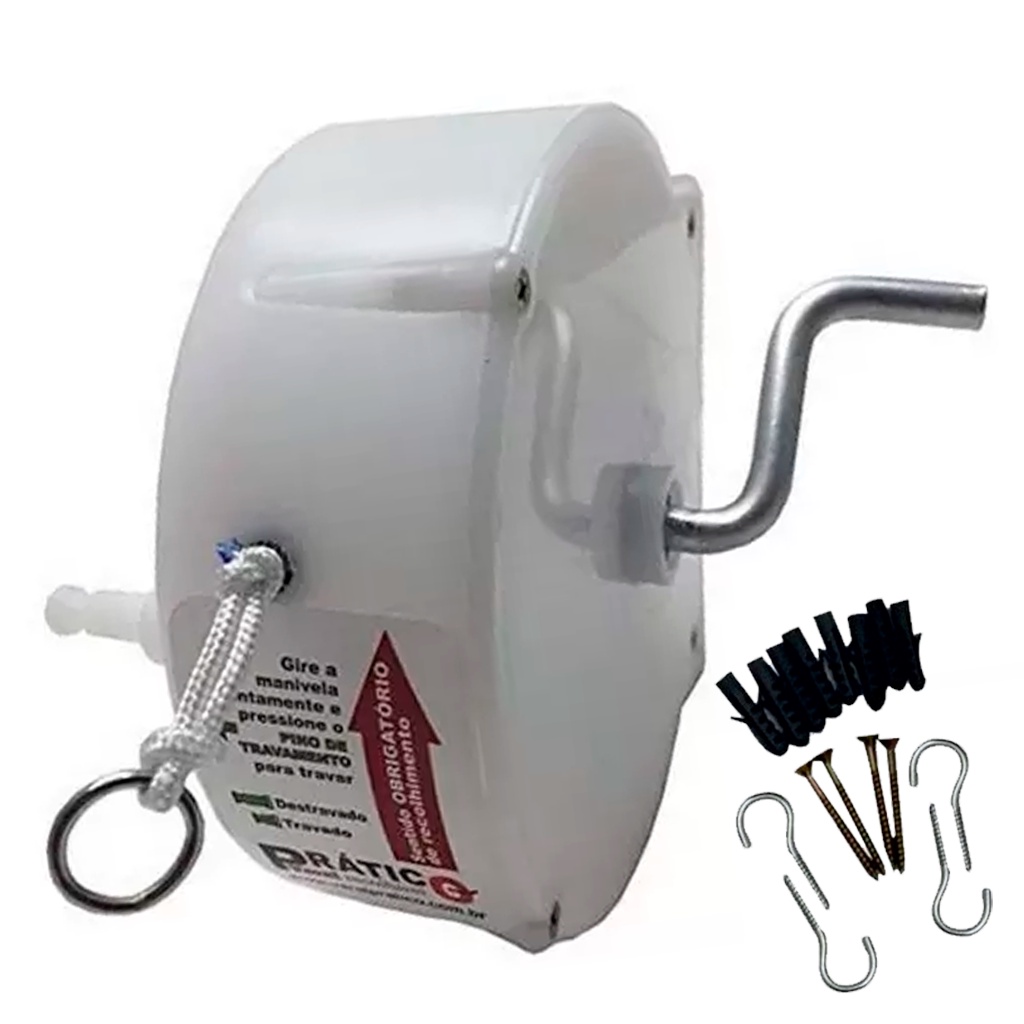 Varal Recolhível Retrátil De Parede 30 Metros Branco Seca Fácil Com Trava Para Casa Apartamento em Oferta na Shopee