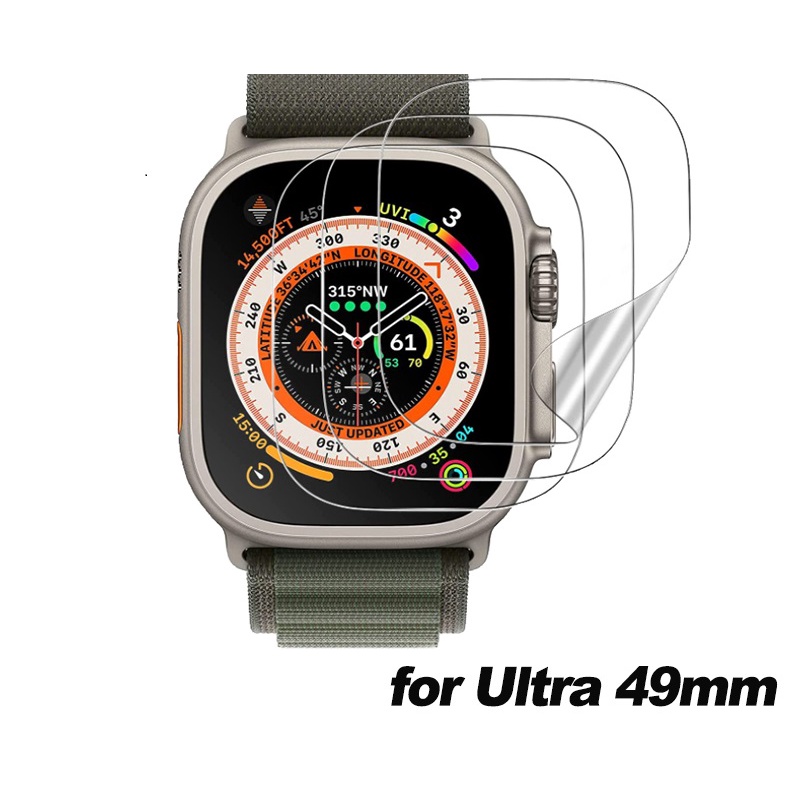 Kit 2 Película Protetora W68 Ultra Max 49mm Apple Watch Universal De Hidrogel