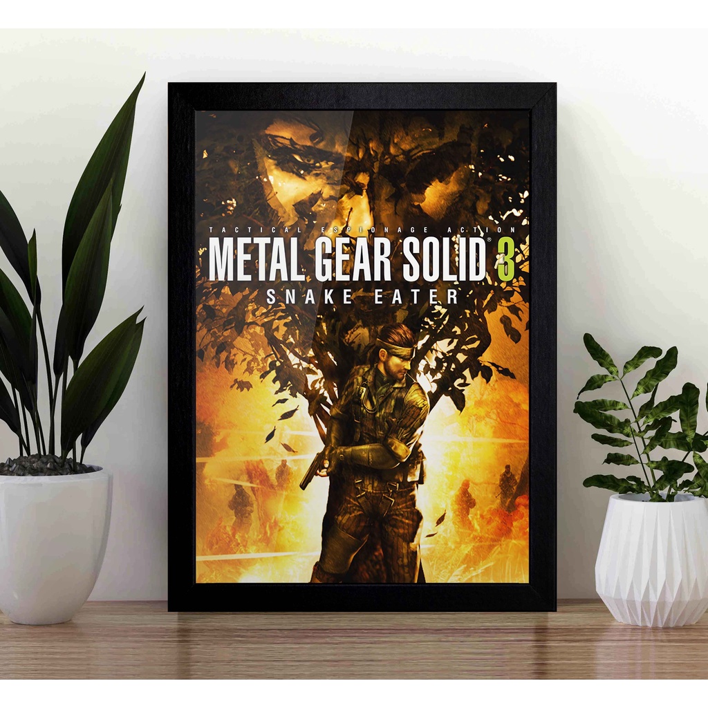 Quadro Metal Gear Solid 3 Snake Eater A3 - com Acrílico Na Frente (Tamanho 45.5 X 33 Cm) - Poster Gamer A3