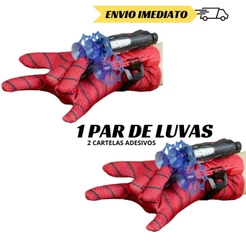 kit Duas Luvas Homem Aranha Infantil Atirador de Teia Dardo Brinquedo Spider Man