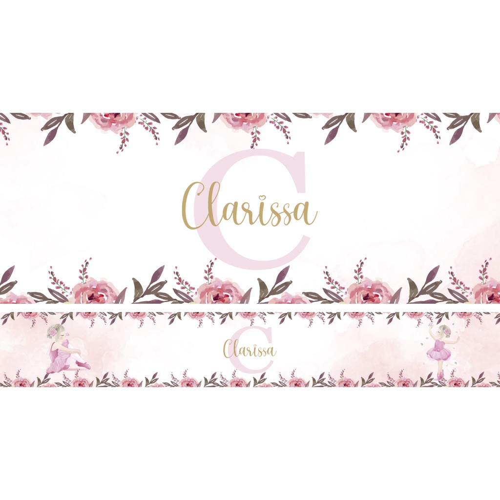 Faixa Decorativa Adesiva Bailarina Nome Personalizado Papel Parede Quarto Menina Bebê