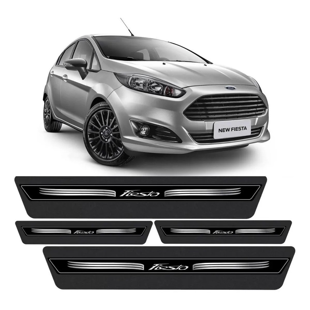 Jogo Soleira Premium Proteção Porta Adesiva Ford New Fiesta