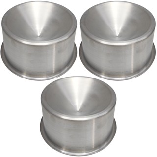 Kit 3 Comedouro Ergonômico Para Gatos Alumínio Polido Alto 250ML