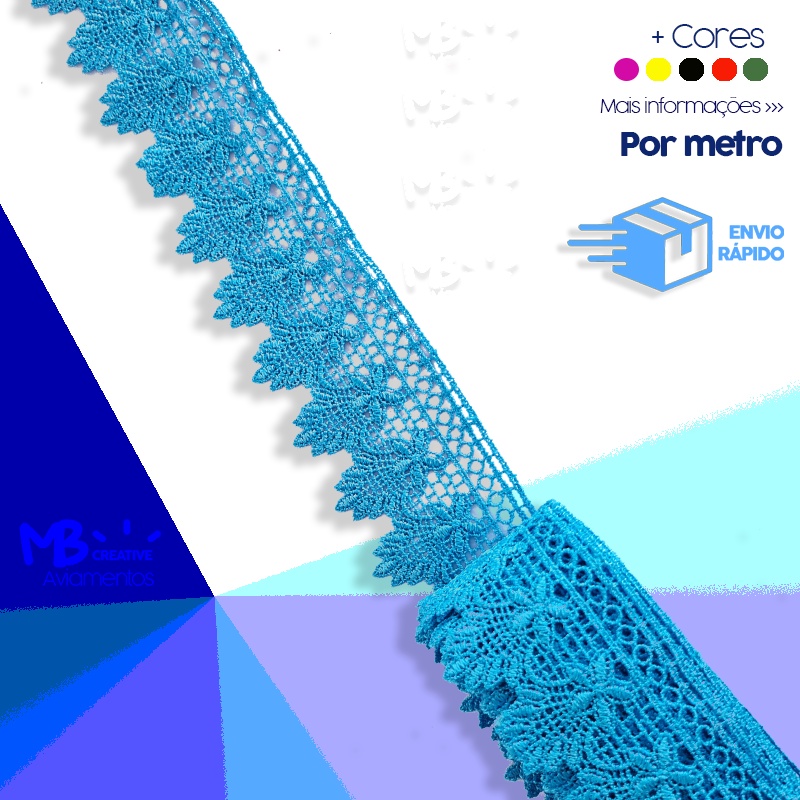 Renda Guipir CHL-156 - 5,5 cm - 1 metro