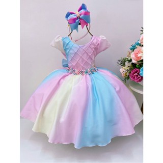 Vestido Infantil Candy Colors Unicórnio Circo Rosa Princesa Aniversário Festa em Oferta na Shopee