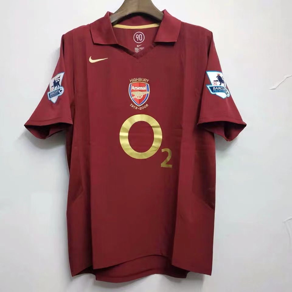 Camisa de time 05/06 Arsenal casa retro camisa No. 14 Henry