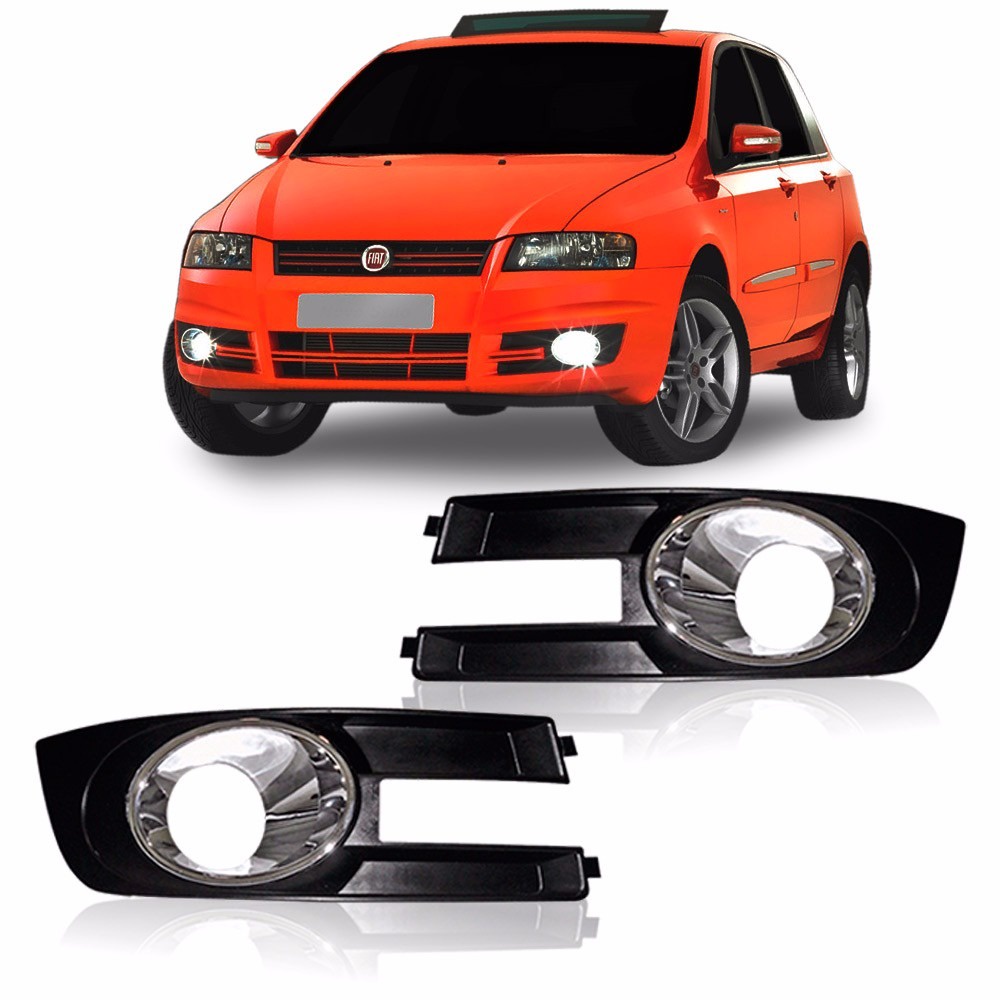 Moldura Tela Farol De Milha Stilo 2005 2009 Aro Cromado em Oferta na Shopee