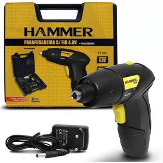 Parafusadeira sem fio 4,8 v bivolt maleta 44 acessorios - Hammer