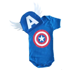Body Bebê Capitão América Body + Touca Mesversário Temático
