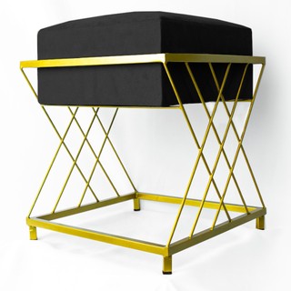 Puff Ferro Dourado Modelo Capitonê, Banqueta Sentar, Casa em Oferta na Shopee