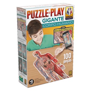 Quebra Cabeça de 100 Peças Play Gigante Corpo Humano - Grow 3636