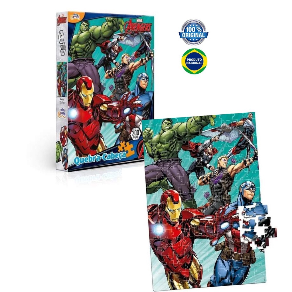 Quebra Cabeça Marvel Vingadores de 200 Peças - Toyster 8041 em Oferta na Shopee