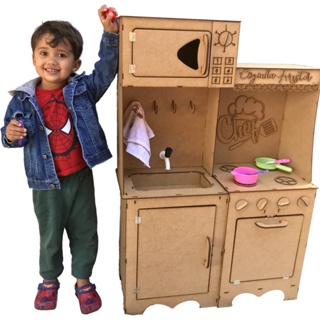 Cozinha Infantil Completa Modulada Brinquedo Desmontado Mdf em Oferta na Shopee