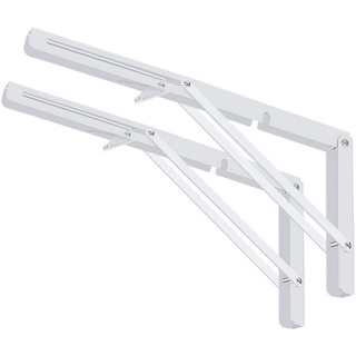 Kit 2 Suporte Mão Francesa Dobrável Retrátil Reforçada 45cm Cantoneira Mão Francesa Para Prateleira