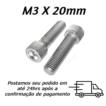 Parafuso Allen Cabeça Cilíndrica M3 X 20 Inox