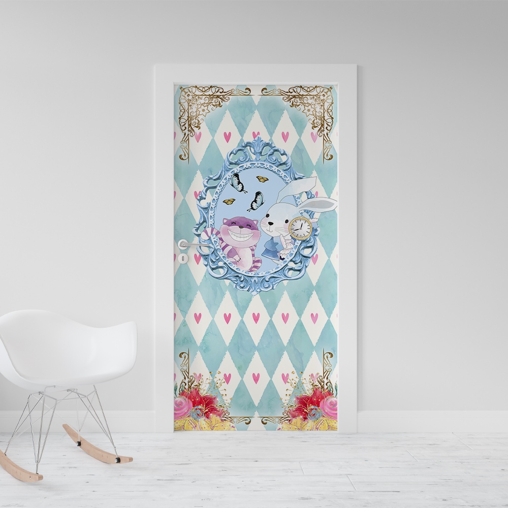Adesivo Decorativo De Porta Alice no Pais das Maravilhas 8