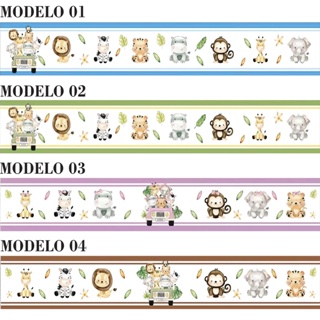 Faixa Adesiva de Parede Safari Zoo Bebê Animais Quarto Infantil em Oferta na Shopee