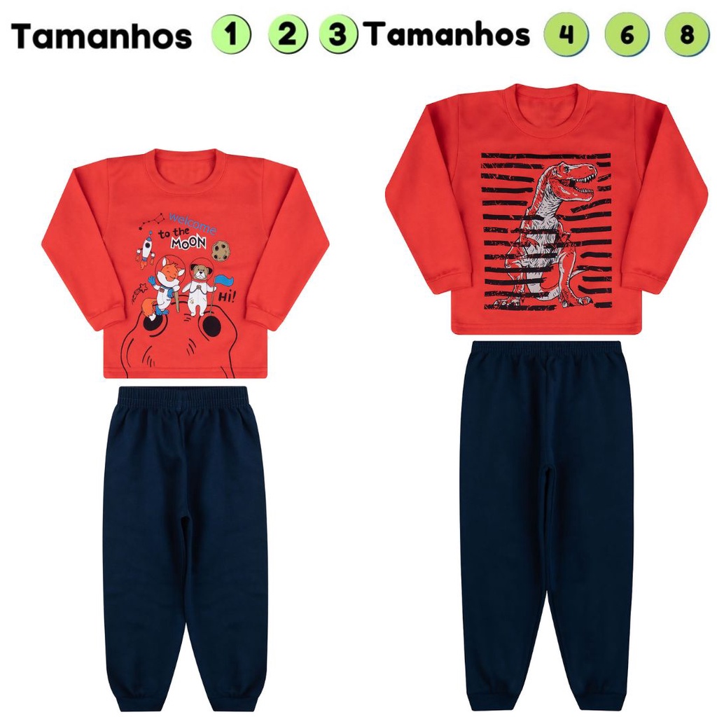 Kit 4 Conjunto Infantil Inverno Moletom Infantil Roupa De Frio