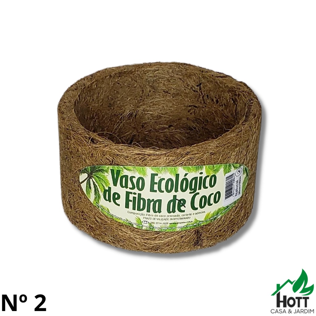 Vaso Xaxim Ecológico Fibra De Coco, N°2 (18cmx10cm) - Agrofor em Oferta na Shopee